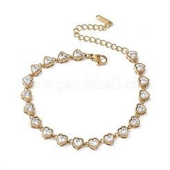 304 Edelstahl Micro Pave Zirkonia Gliederarmbänder für Damen&nbsp;SA-CBA4051-13G