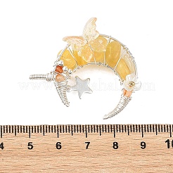 Pendentifs ronds en topaze naturelle et jade&nbsp;PALLOY-TA00437-04