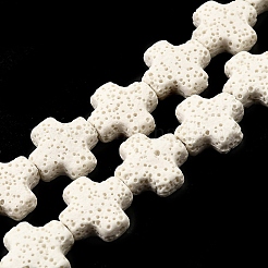 Бусы из натуральной лавы G-L498-E02-01D