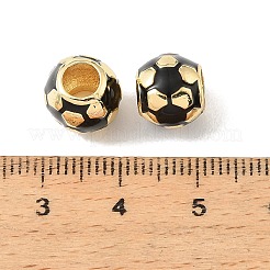 Balle de sport en laiton émaillé perles européennes&nbsp;KK-CBAF2EC-03G-04