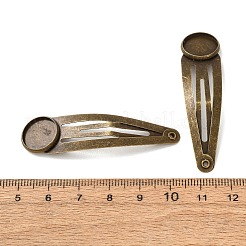 アイアン製スナップヘアクリップパーツ  アンティークブロンズ  54x14x5mm&nbsp;RN-CBAB9AC-11AB