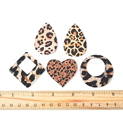 10 шт. 5 стиля подвески из непрозрачного акрила с леопардовым узором&nbsp;SACR-FS0001-33