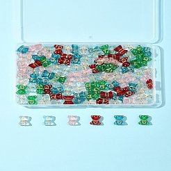 110шт 6 цвета прозрачные акриловые бусины MACR-FS0002-06