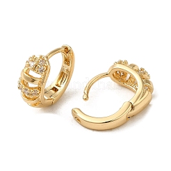 Серьги-кольца из латуни с микропаве из кубического циркония EJEW-L271-24KCG-01
