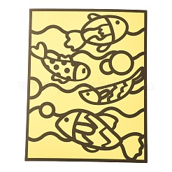 長方形のスポットカラーステッカー  漫画パズルレーザーステッカーおもちゃ  子供のための魔法のステッカーカラフルな創造的なステッカー  魚模様  18x14x0.04cm&nbsp;DIY-A009-11I