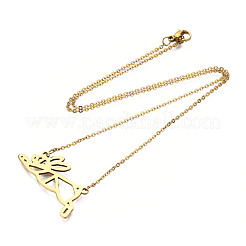 201 ожерелье из нержавеющей стали с подвеской в виде кролика NJEW-T009-JN027-2-40