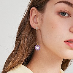 10本5色真鍮エナメルチャーム  18KGP本金メッキ  長持ちメッキ  花  ミックスカラー  14.5x13x1.5mm  穴：3mm  2個/カラー&nbsp;KK-SZ0005-19