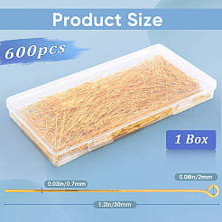 600 шт. Латунный штифт для глаз&nbsp;KK-SP0001-69B-G