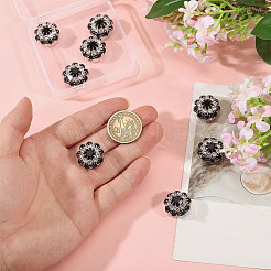 8 pieza de gemelos de latón con rhinestone&nbsp;BUTT-GL0001-07B