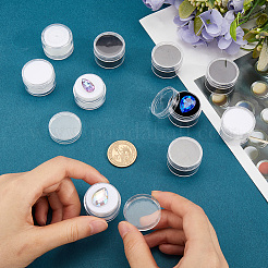 10 шт. 2-цветная круглая прозрачная пластиковая коробка для хранения россыпных бриллиантов CON-GF0001-15A