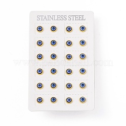 Серьги-гвоздики из смолы от сглаза EJEW-P212-17G-02