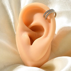 Серьги-каффы из латуни с прозрачным кубическим цирконием&nbsp;LS-EJEW-Q025-03A-P