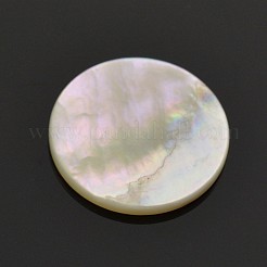 天然な白いシェルマザーオブパールのラウンドカボション  11x1mm&nbsp;X-SSHEL-E551-28