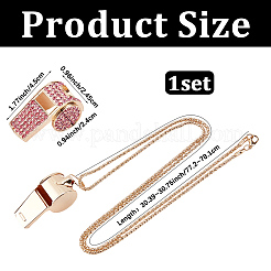 Collane con ciondolo a forma di fischietto in lega di rosa e strass&nbsp;NJEW-WH20001-24G-02