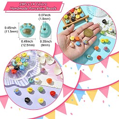 28шт 14 цвета фарфоровые бусины ручной работы&nbsp;PORC-CJ0001-02