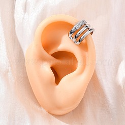 Латунные серьги-манжеты из прозрачного кубического циркония&nbsp;EJEW-H158-23P