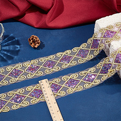 10 ярд полиэфирной кружевной ленты с пайетками OCOR-WH0090-050B