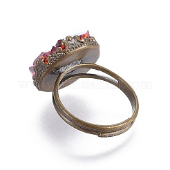 Регулируемые гальванические стеклянные кольца RJEW-JR00251-03