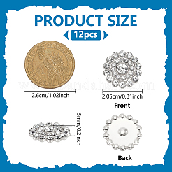 12 шт. украшения для шитья из сплава со стразами&nbsp;FIND-FG0005-25S