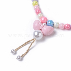 Collane con ciondolo in acrilico per bambini&nbsp;NJEW-JN02615-M