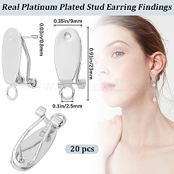 20 шт. каплевидная фурнитура для сережек-гвоздиков из латуни&nbsp;KK-BBC0011-95