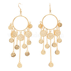 Железные плоские круглые серьги-люстры с кисточками FS-WGE28C0-01