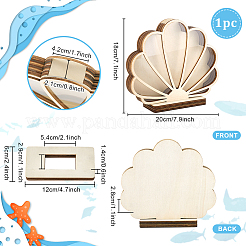 Espositore a forma di conchiglia in legno e acrilico&nbsp;AJEW-WH0650-32