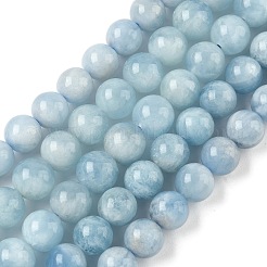 Природные Аквамарин бисер нитей G-D327-C03-8mm-01