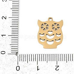 ステンレスペンダント201個  フクロウのチャーム  18KGP本金メッキ  17x13.5x1mm  穴：1.4mm&nbsp;STAS-F316-06G-05