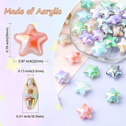 70шт УФ-покрытие Радужные переливающиеся акриловые бусины&nbsp;PACR-CJ0001-30