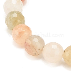 Натуральный другой нефрит круглый эластичный браслет из бисера BJEW-JB08244-02