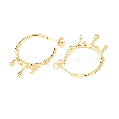 Серьги-гвоздики из латуни с покрытием из плавящейся латуни&nbsp;EJEW-F294-05G