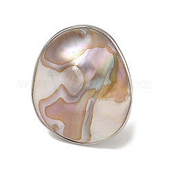 Регулируемые кольца на палец из пресноводных раковин&nbsp;RJEW-XCP0001-06