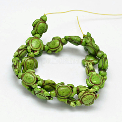 Окрашенные синтетические бирюзовые бусы нити G-M152-09-B