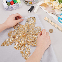 Цветы из полиэстера и смолы для аксессуаров одежды&nbsp;DIY-WH0037-48A-02