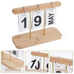 Calendrier de bureau perpétuel à rabat en bois&nbsp;DJEW-WH0039-83A