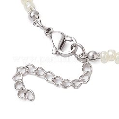 Ожерелья из акриловых костей и стеклянных бусин для женщин NJEW-JN05156