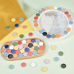 120 cabochon en porcelaine de forme ronde et plate&nbsp;PORC-PH0001-27