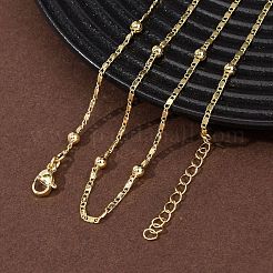 Цепочки из овальных звеньев с круглыми шариками из латуни толщиной 1.5 мм&nbsp;NJEW-H086-02G