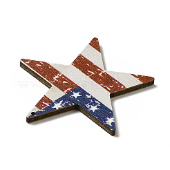 Односторонние подвески из осины с принтом на тему американского флага WOOD-G014-13