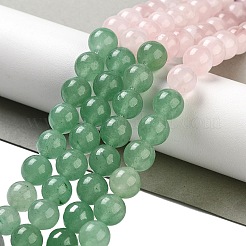 Нити бусин из натурального цветка амазонита и аметиста и цветка амазонита и зеленого авантюрина и синего авантюрина G-B095-A01-01