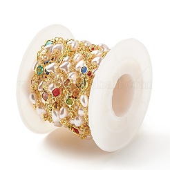 Латунные стеклянные плоские круглозвенные цепи CHC-E024-13G