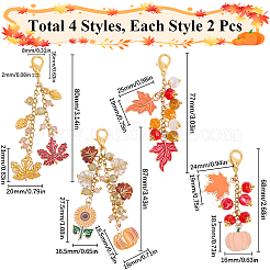 8 шт. 4 стиля подвесные украшения из сплава и акрила на День благодарения&nbsp;HJEW-SC0001-75