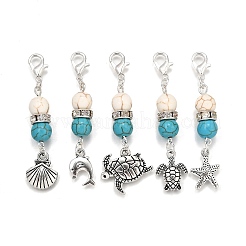 5 шт. подвески из сплава в тибетском стиле с изображением морских животных&nbsp;HJEW-TA00346