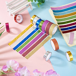 22 рулон 2 стилей лазерная сияющая БОПП пластиковая декоративная клейкая лента для альбома&nbsp;AJEW-TA0002-10