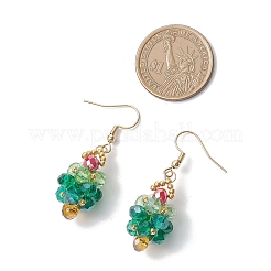 Серьги-подвески в виде елки из нержавеющей стали 304 EJEW-MZ00581-01