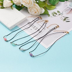 Ожерелья с подвесками из граненых натуральных окрашенных драгоценных камней NJEW-JN03230