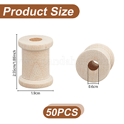 木製ボビン  縫製用糸コードボビン  フローラルホワイト  25.5x19mm  穴：6mm&nbsp;FIND-WH0110-856