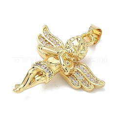 Латунные микропаве прозрачные подвески с фианитом&nbsp;KK-I476-15G