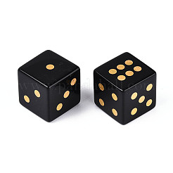 天然黒曜石彫刻キューブサイコロ  テーブルゲームをプレイするため  15~16.5x15~16.5x15~16.5mm&nbsp;T144-07F